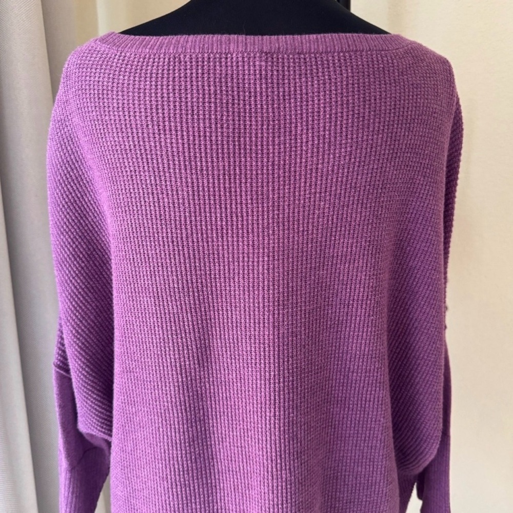 Eileen Fisher Purple Cotton Knit Sweater Relaxed Minimalist Small - Picture 7 of 8